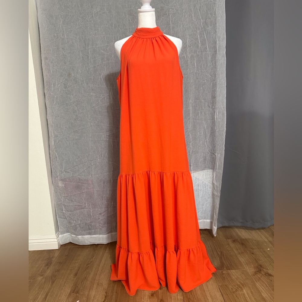 MSK Vibrant Orange Maxi Dress